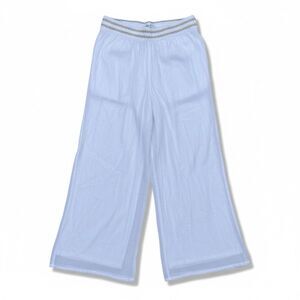 JM Collection White Wide Leg Palazzo Pants XL Elastic Waist Lined Resort Chic